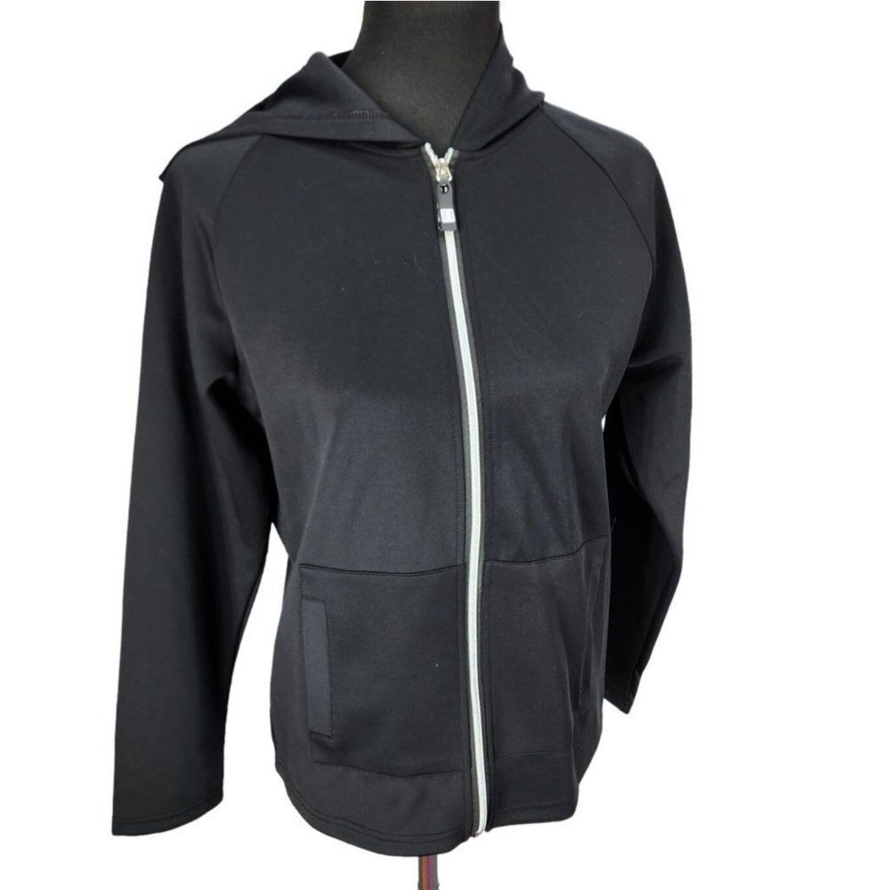 Laundry by Shelli Segal Women Sz S Small Black Red Zip-Up Athletic Casual Hoodie